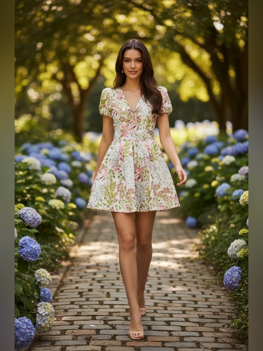 Elliatt Calaantha Puff Sleeve Mini Dress Sz S